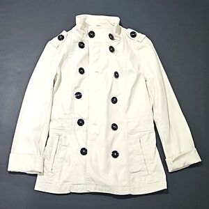 H&M White Cotton Pea Coat